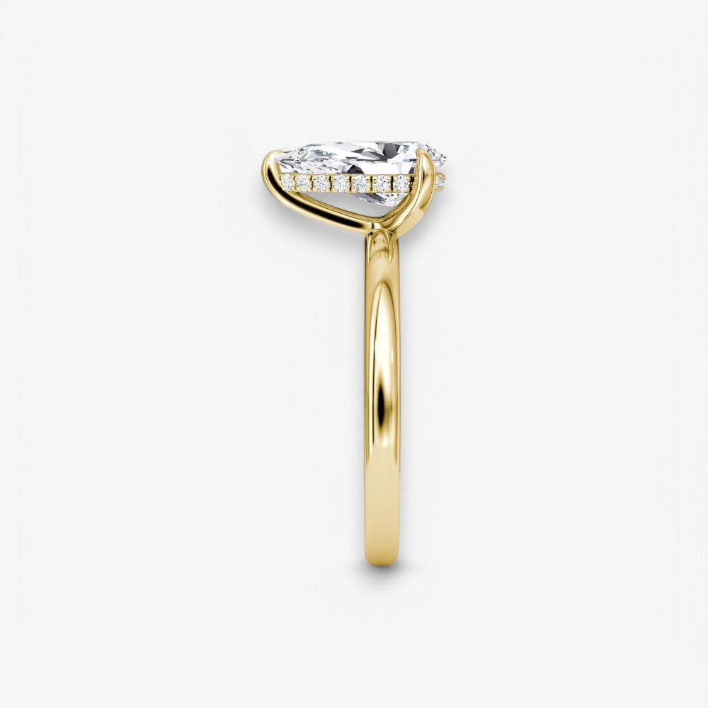 AMOUR (Tropfen natürlicher Diamant Gelbgold ohne Pave)