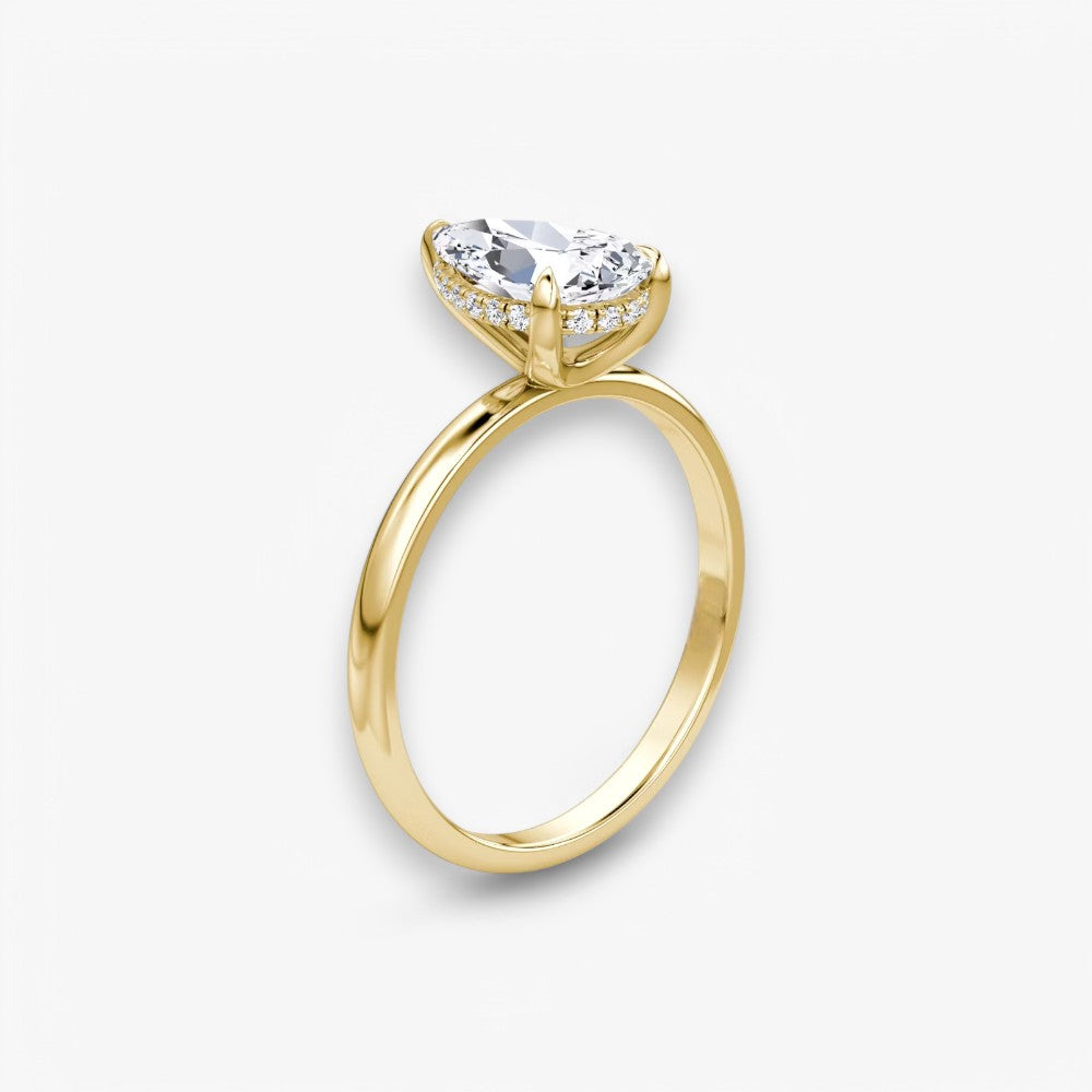AMOUR (Tropfen natürlicher Diamant Gelbgold ohne Pave)