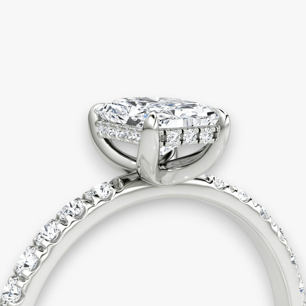 AMOUR (Radiant natürlicher Diamant Platin mit Pave)