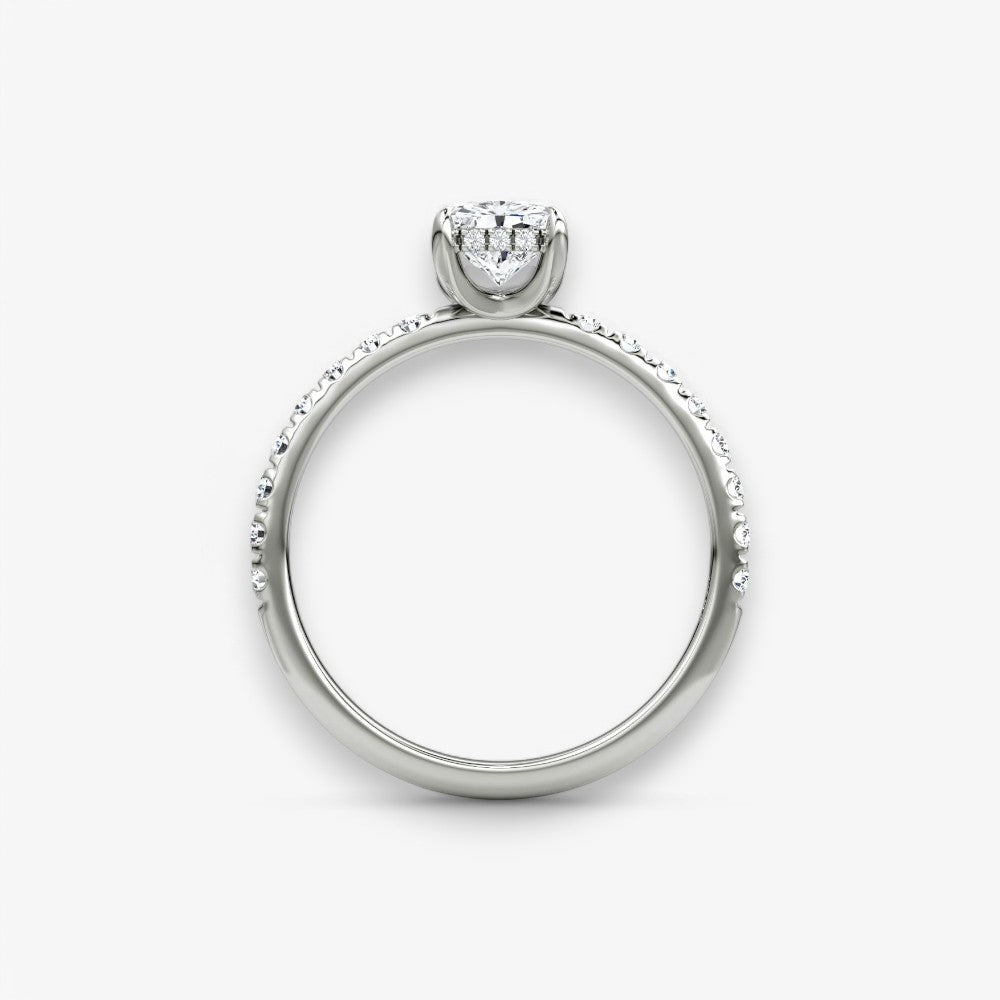 AMOUR (Radiant natürlicher Diamant Platin mit Pave)