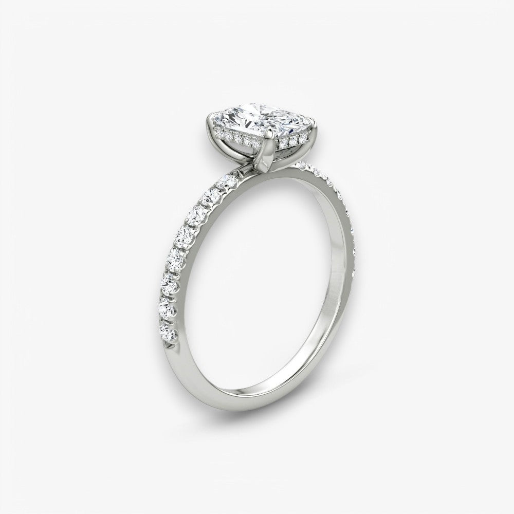 AMOUR (Radiant natürlicher Diamant Platin mit Pave)