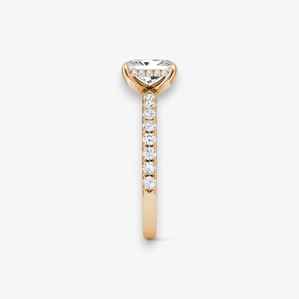 AMOUR (Radiant natürlicher Diamant Rosegold mit Pave)