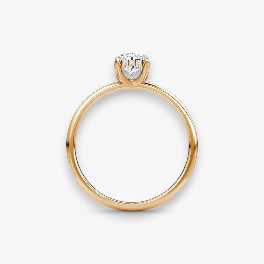AMOUR (Radiant natürlicher Diamant Rosegold ohne Pave)