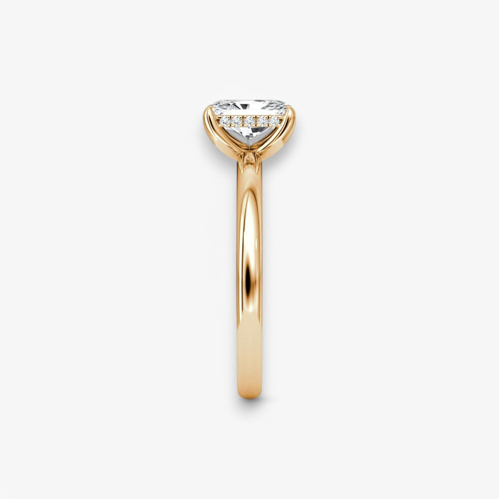 AMOUR (Radiant natürlicher Diamant Rosegold ohne Pave)