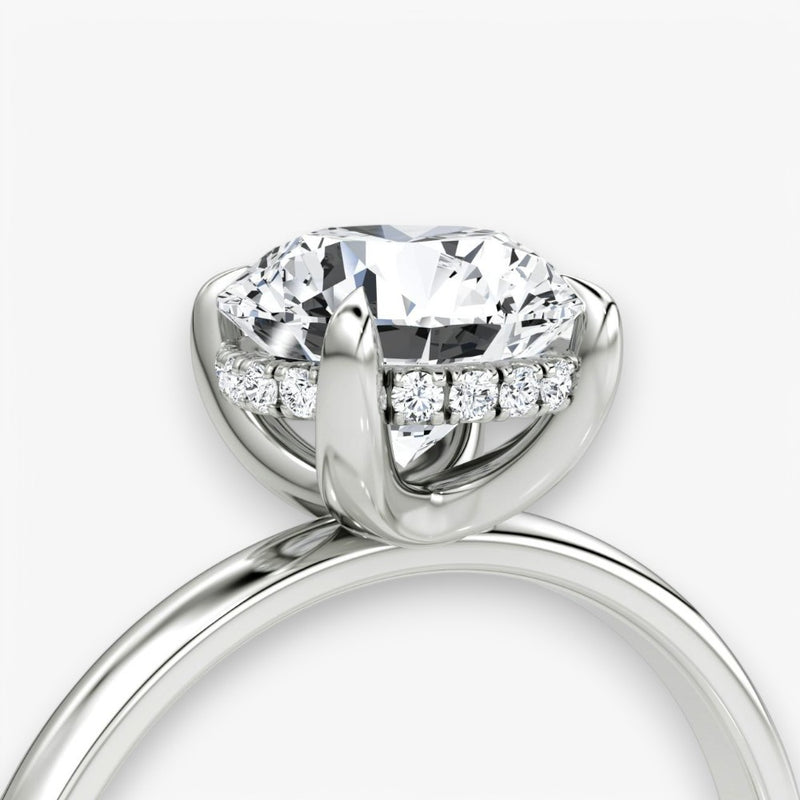 AMOUR (Rund natürlicher Diamant Platin ohne Pave)