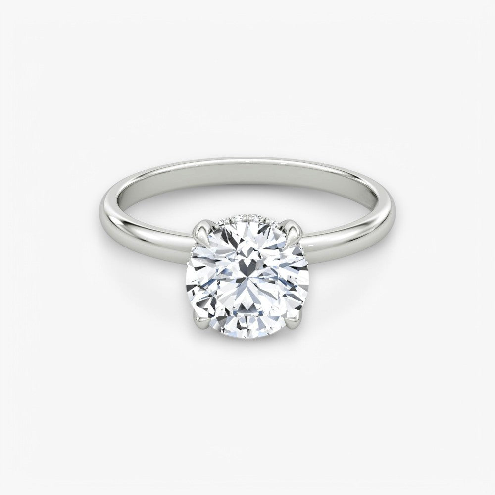 AMOUR (Rund natürlicher Diamant Platin ohne Pave)
