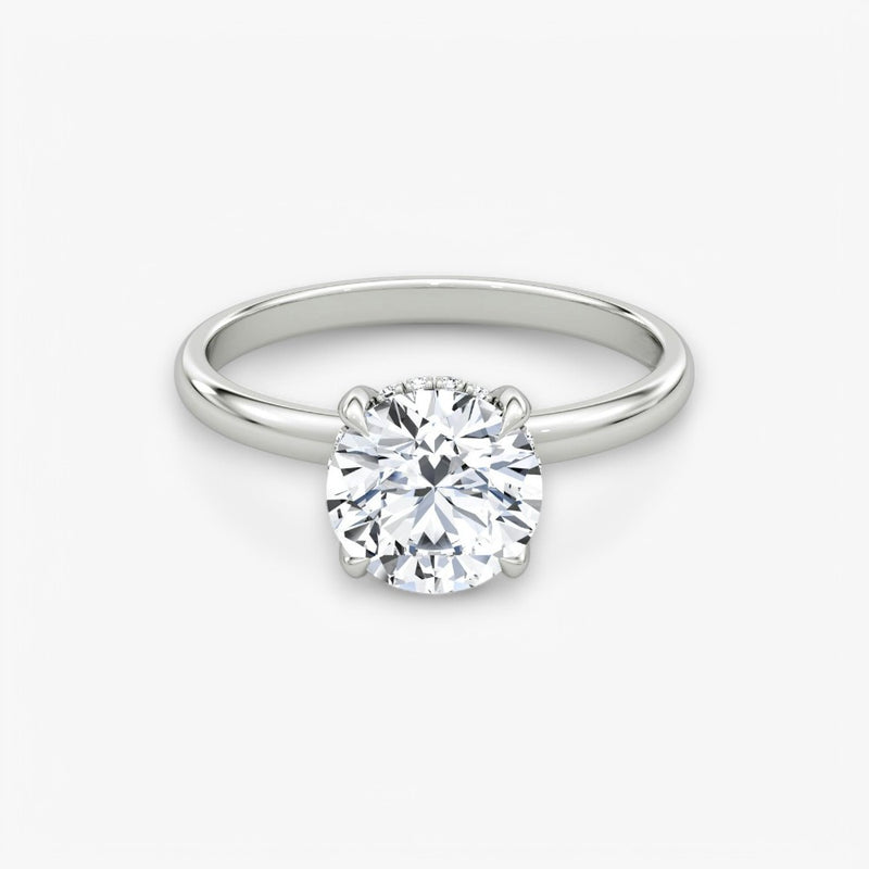 AMOUR (Rund natürlicher Diamant Platin ohne Pave)