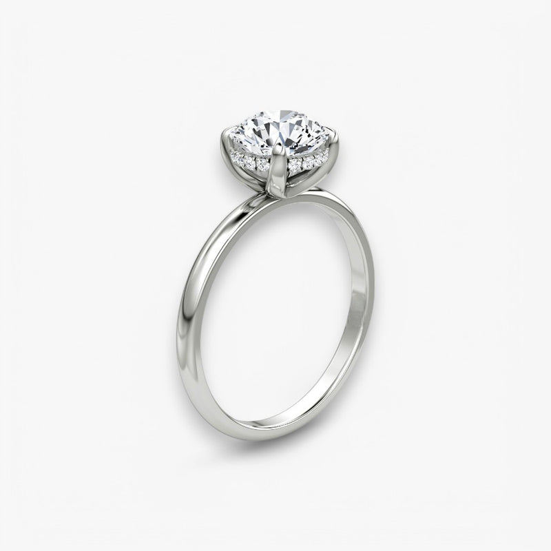 AMOUR (Rund natürlicher Diamant Platin ohne Pave)