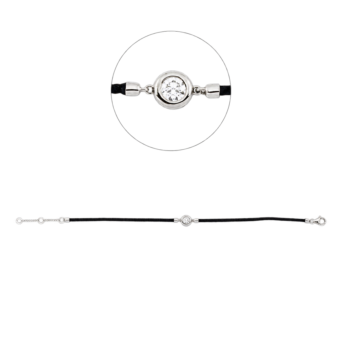 Armband AURA Noir in Weißgold – Produktansicht | NÓIR Diamonds