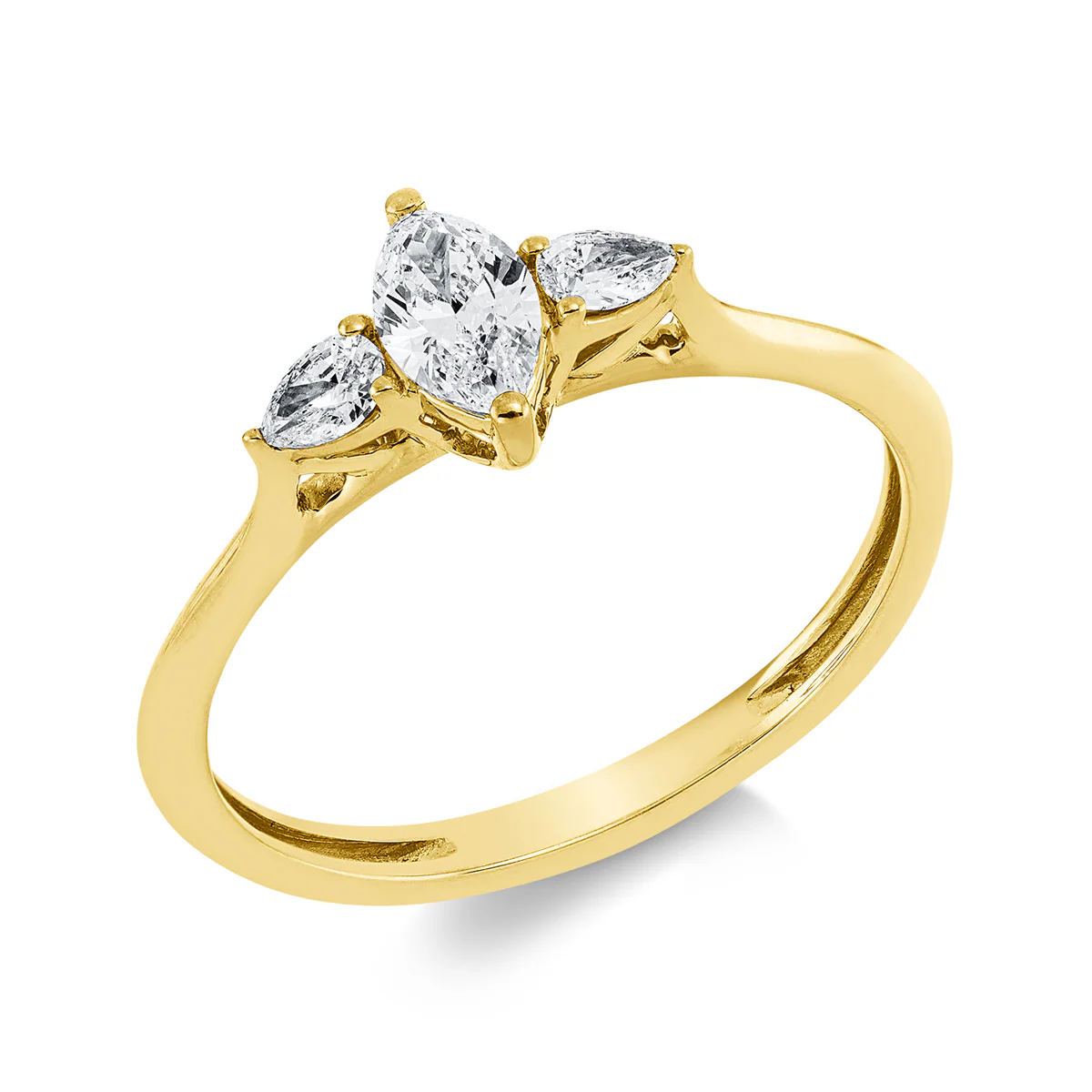 Solitaire mit Besatz Ring Gelbgold - 1GW65