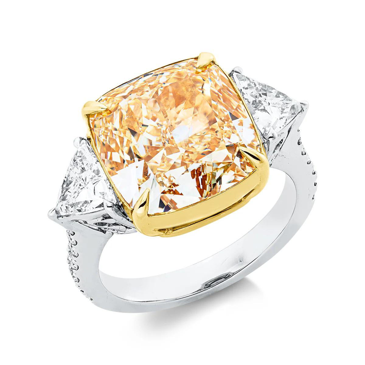 Farbiger Diamant Ring Weissgold Gelbgold - 1GZ38