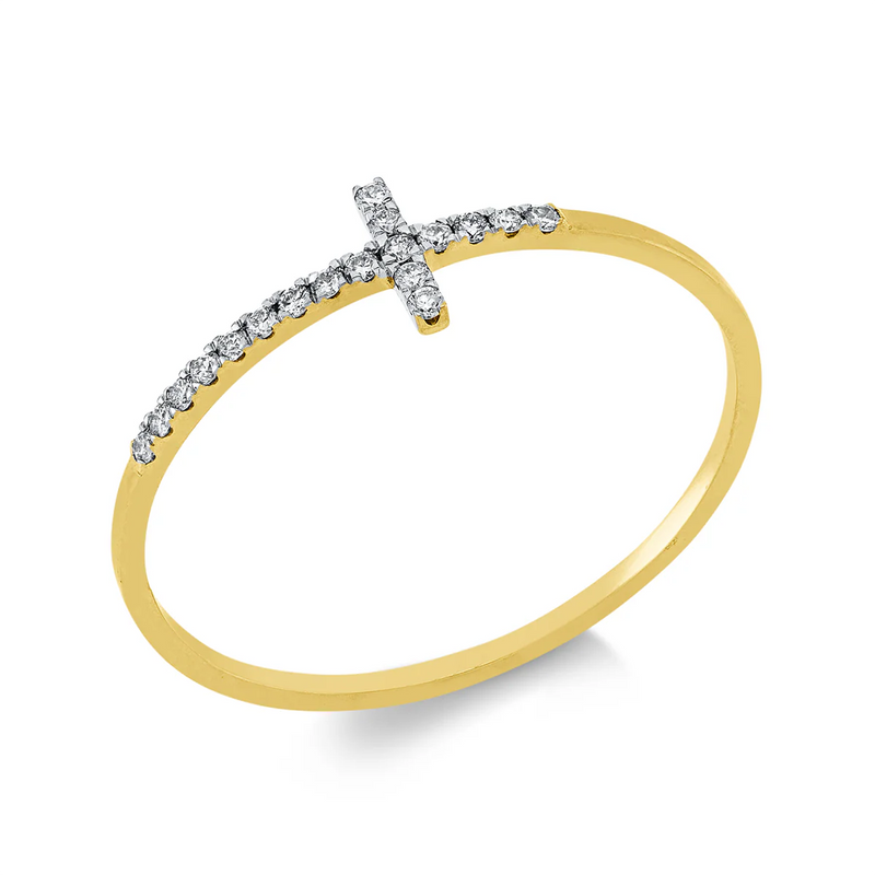 Kreuz Ring Gelbgold/Weißgold - 1JT88