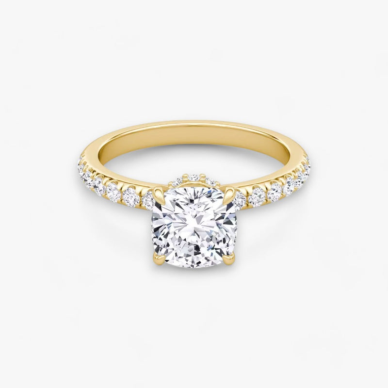 JOIE (Cushion natürlicher Diamant Gelbgold mit Pave)