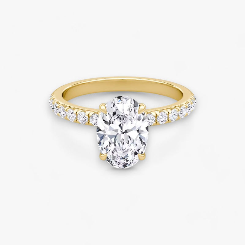 JOIE (Oval natürlicher Diamant Gelbgold mit Pave)