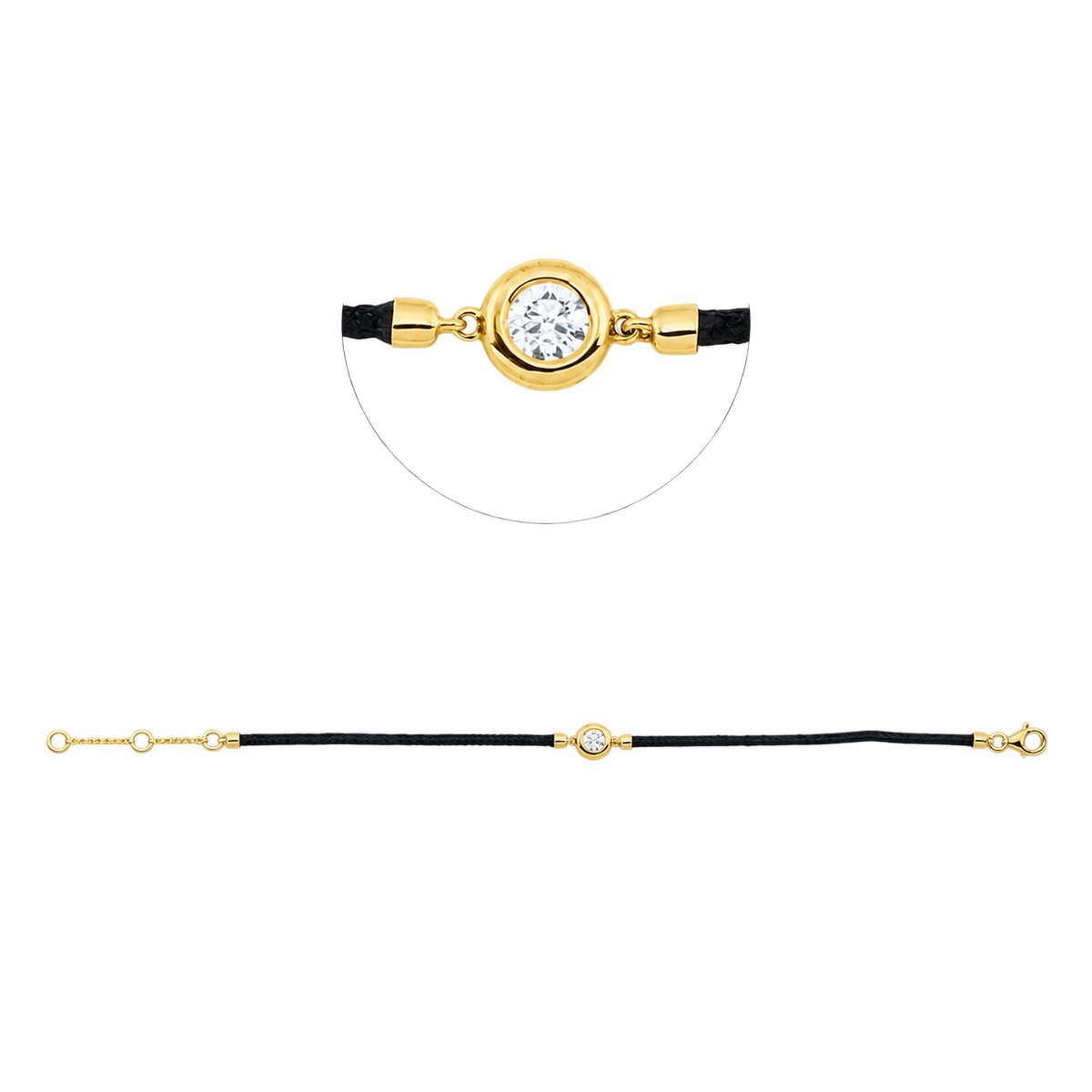 Armband AURA Noir in Gelbgold – Produktansicht | NÓIR Diamonds