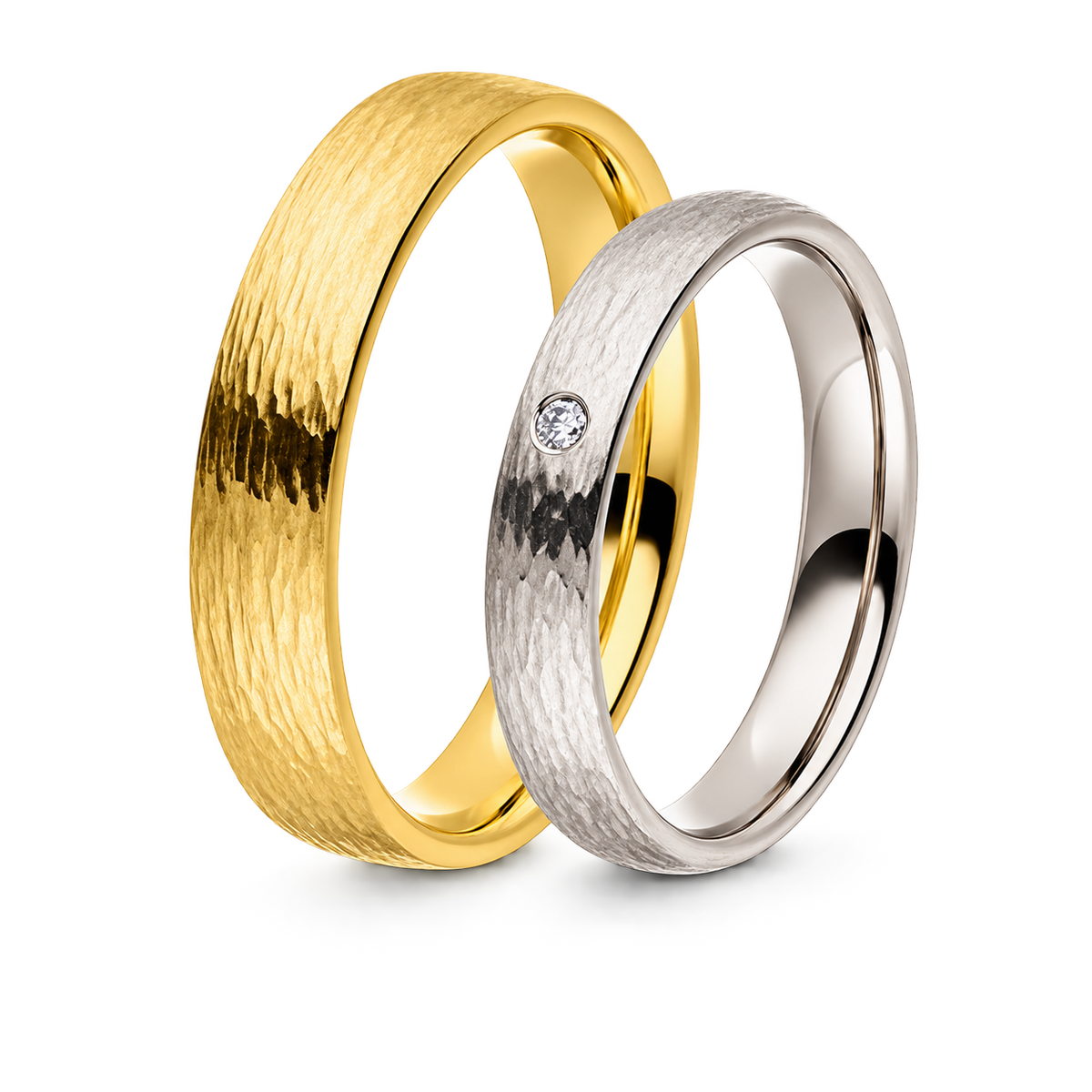 Manufaktur Trauringe Gelb/-Weißgold I Celano & Piadena – Produktansicht | NÓIR Diamonds