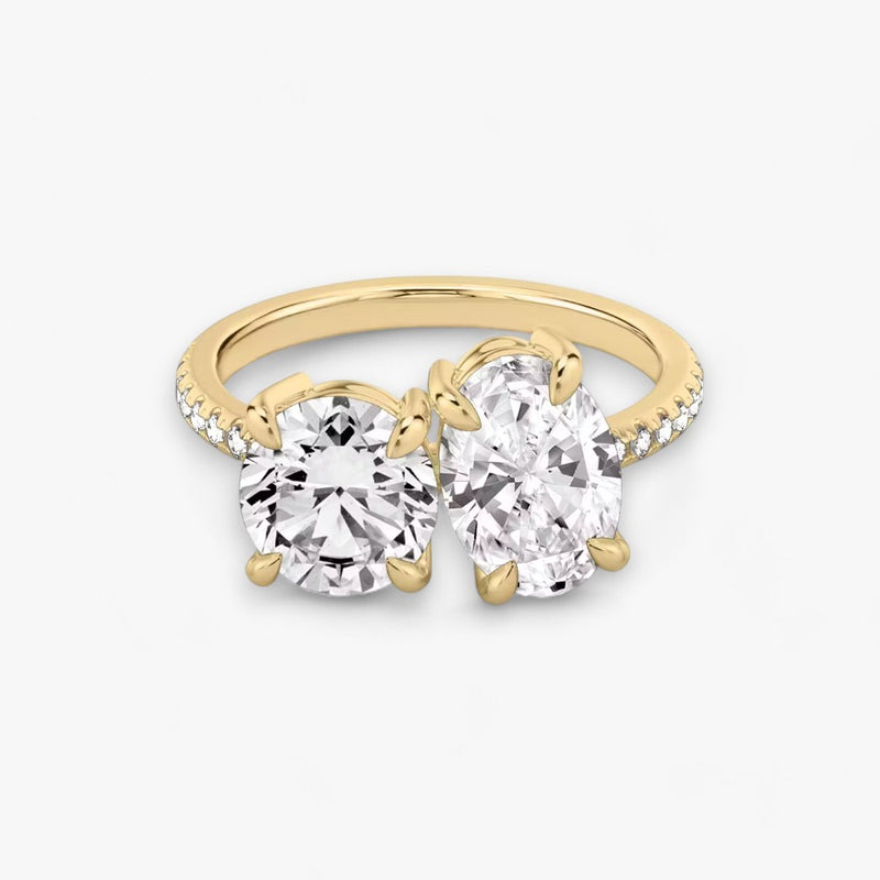 CHARM (Round + Oval Yellow Gold with Pavé LABGROWN)