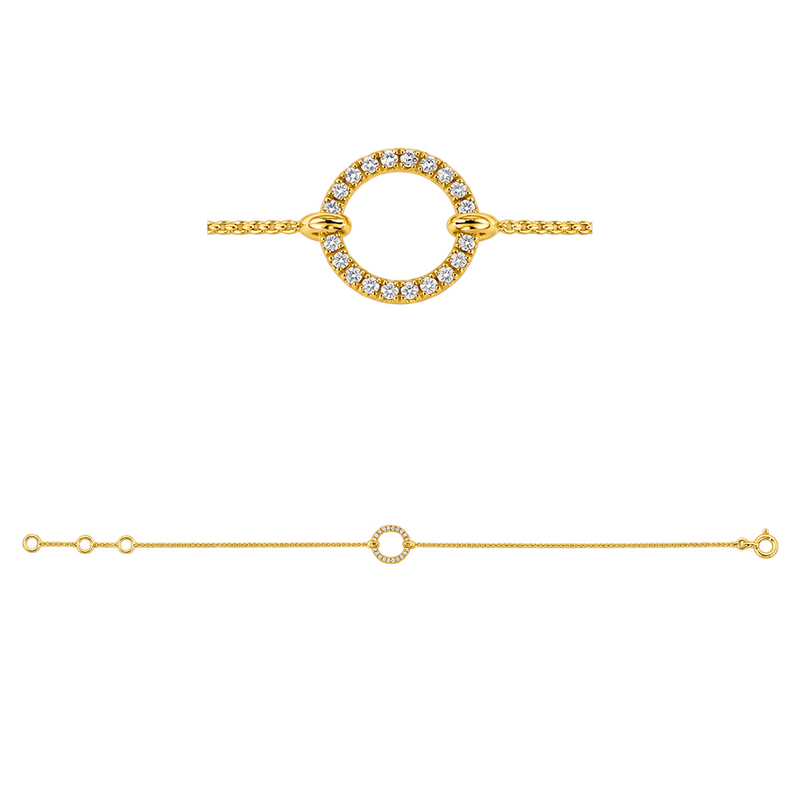 Diamantarmband Armband CERCLE in Gelbgold – Produktansicht | NÓIR Diamonds