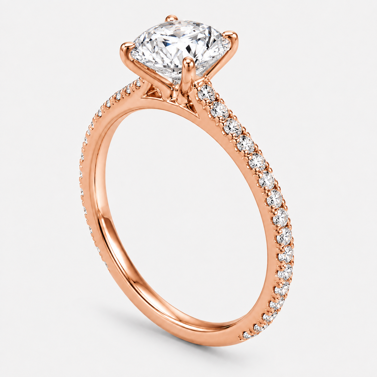 ÉCLAT (Rund Rosegold mit Pave LABGROWN)