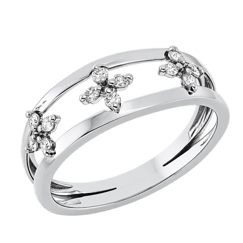 Diamantring Ring PÉTALE Duo in Weißgold – Produktansicht | NÓIR Diamonds