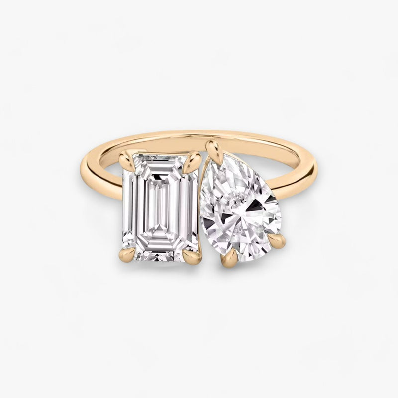 CHARM (Emerald + Drop Rose Gold without Pavé LABGROWN)