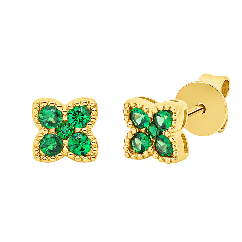 Ohrstecker TRÈFLE Vert (Gelbgold)