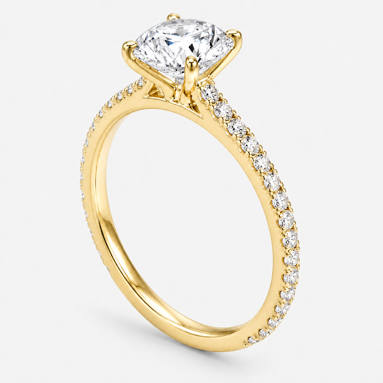 ÉCLAT (Rund Gelbgold mit Pave LABGROWN)