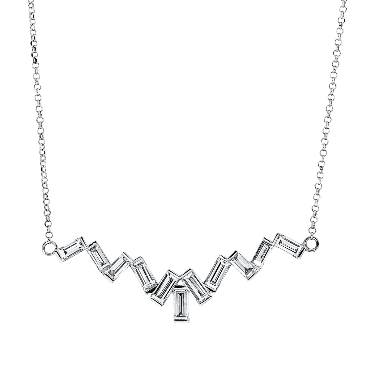 Baguette Collier Weissgold - 4N588