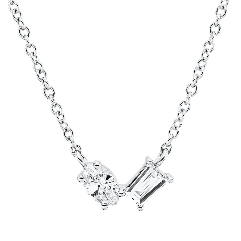 Baguette Collier Weissgold - 4O169