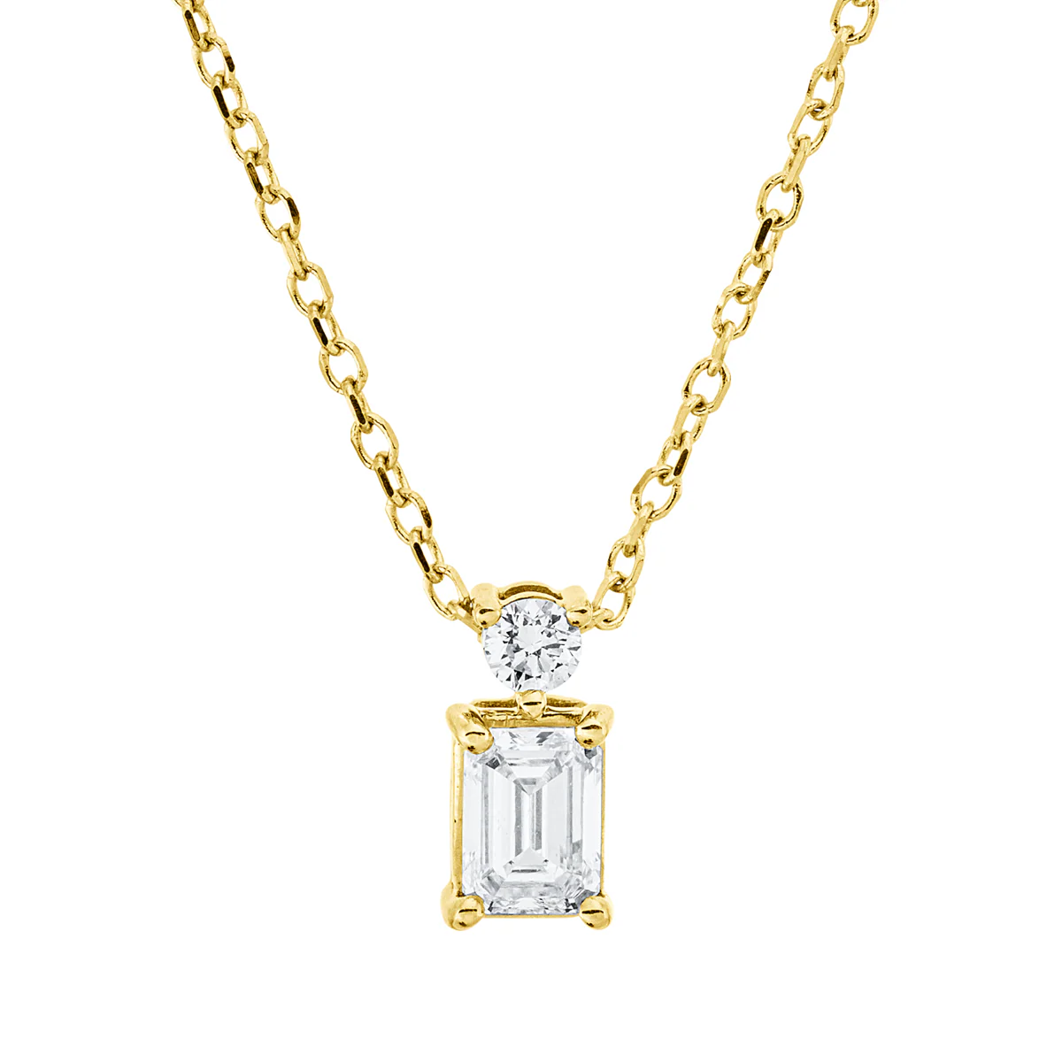 Solitaire mit Besatz Collier Gelbgold - 4Q120