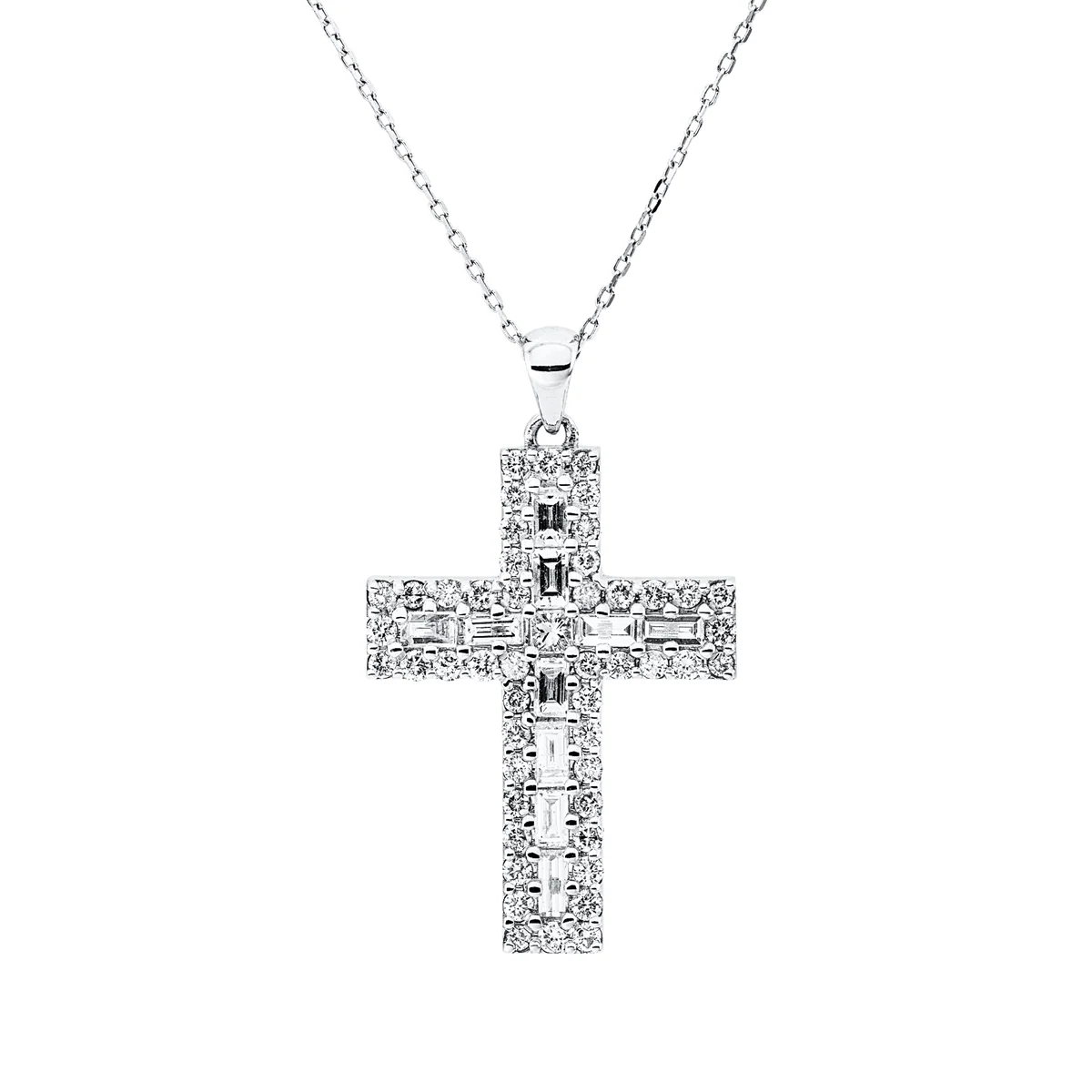Kreuz Collier Weissgold - 4Q286