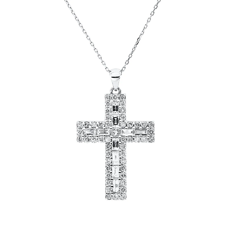 Kreuz Collier Weissgold - 4Q286