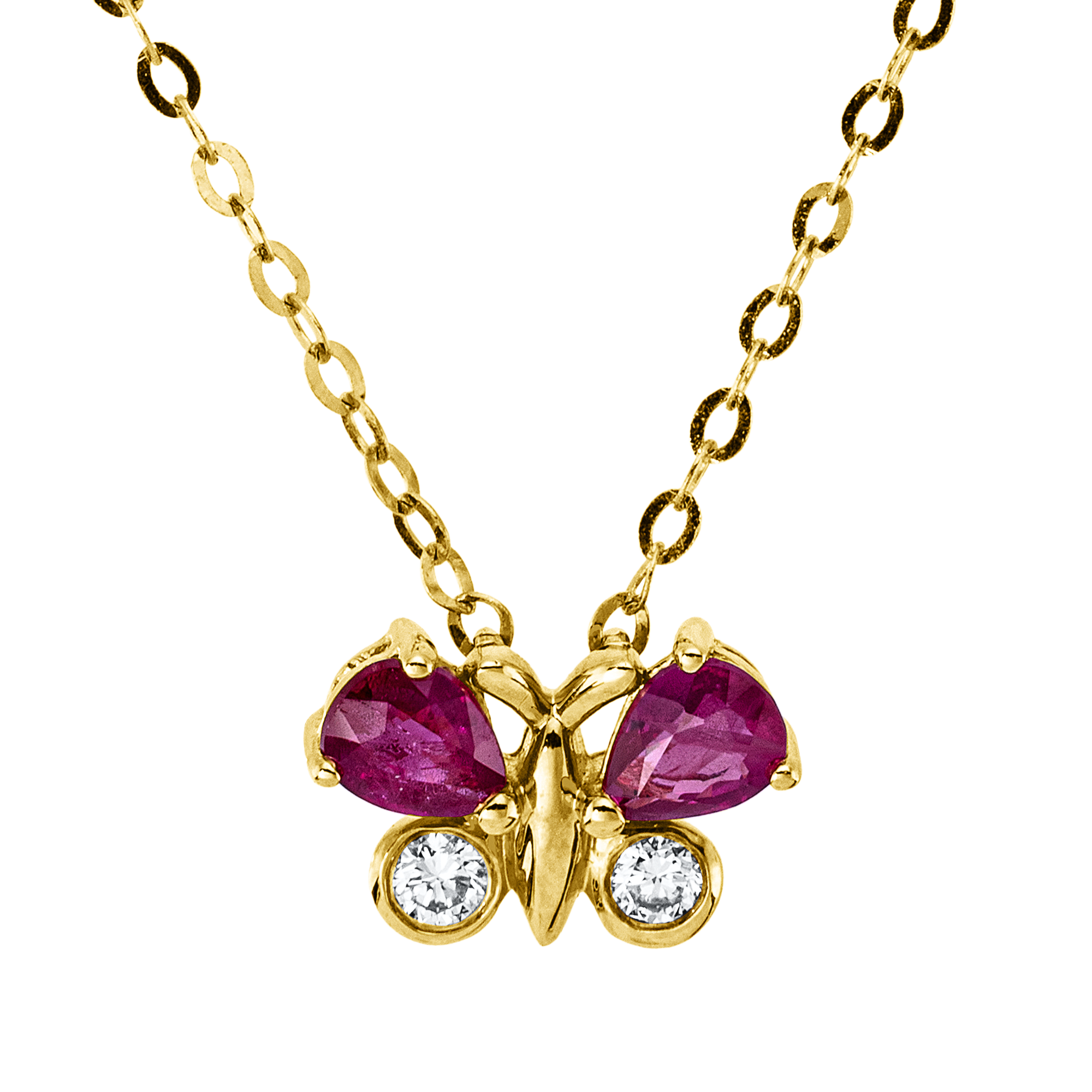Collier 18 kt GG Schmetterling, mit ZÖ 40 cm + 43 cm