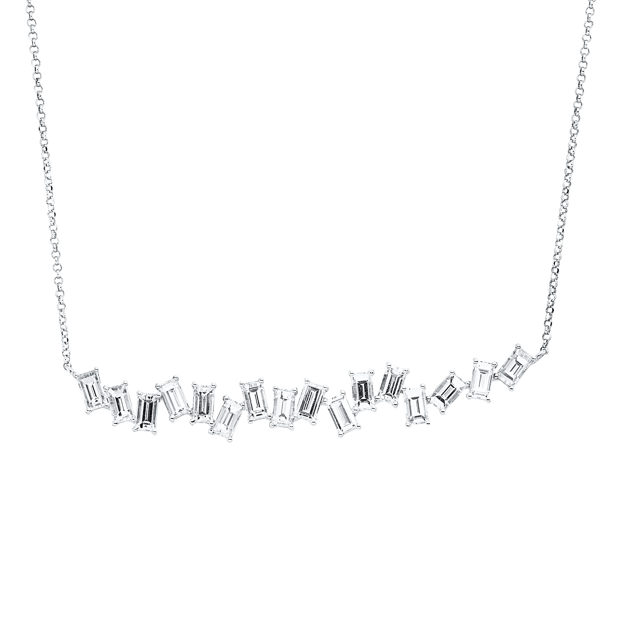Collier 18 kt WG, mit ZÖ 40,5 cm + 38,0 cm