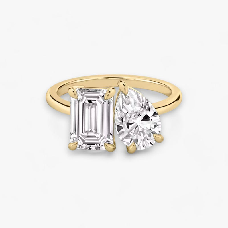 CHARM (Emerald + Drop Yellow Gold without Pavé LABGROWN)