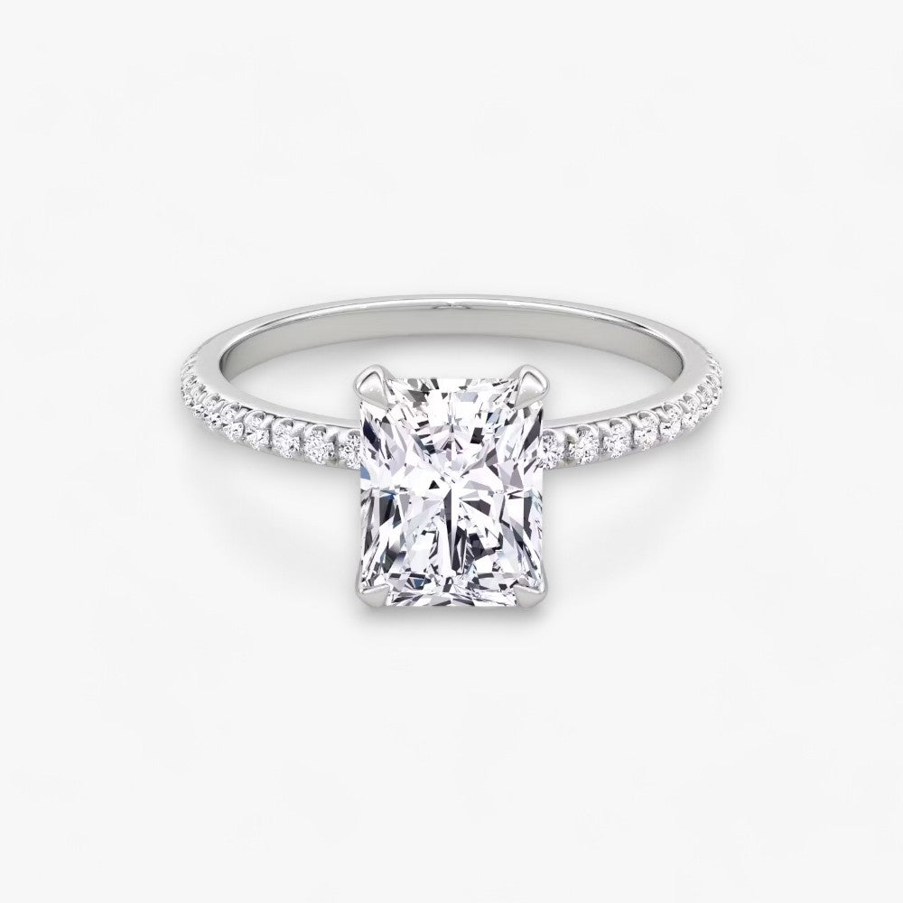 VITRA (Radiant natürlicher Diamant Weissgold mit Pave)