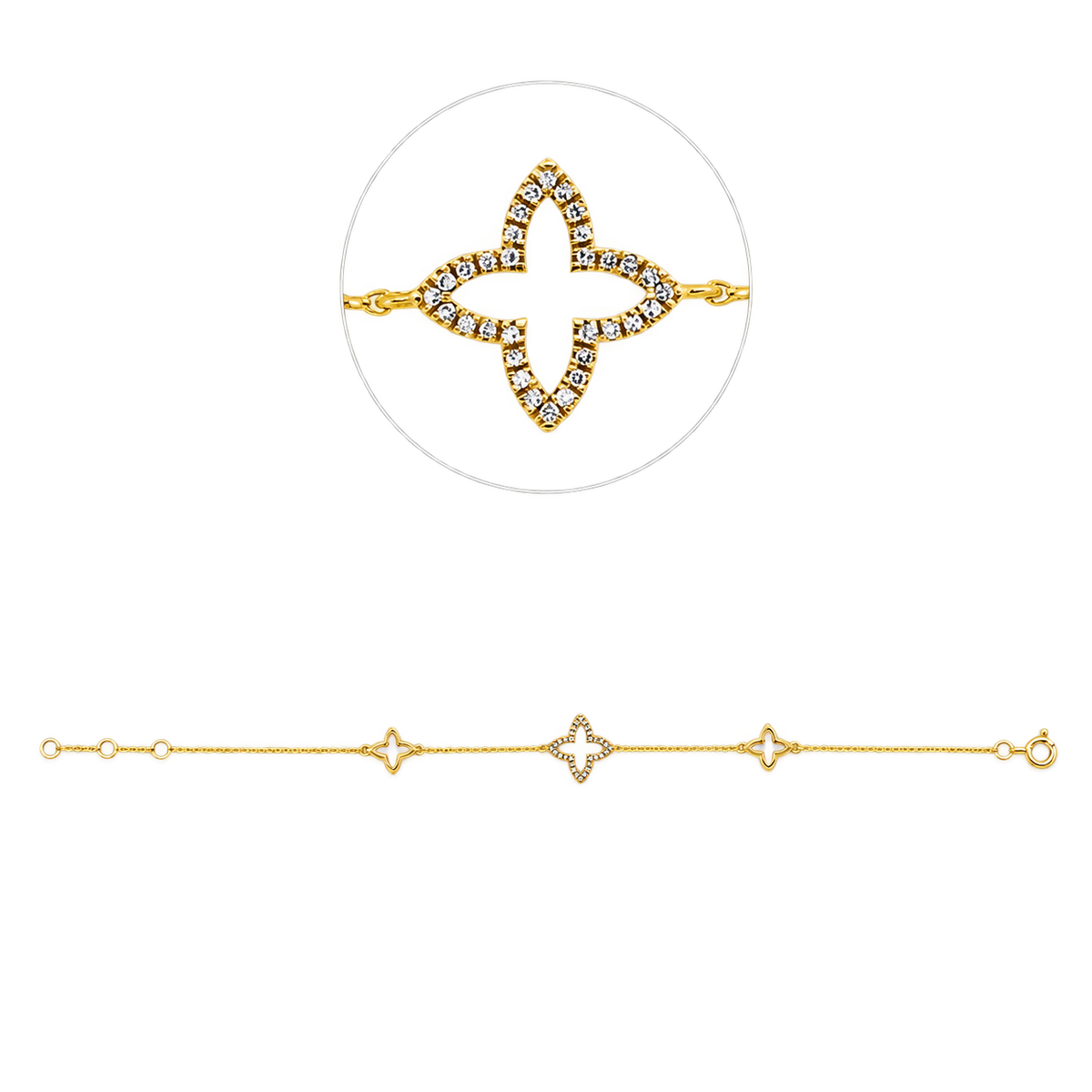 Diamantarmband Armband ÉTOILE in Gelbgold – Produktansicht | NÓIR Diamonds