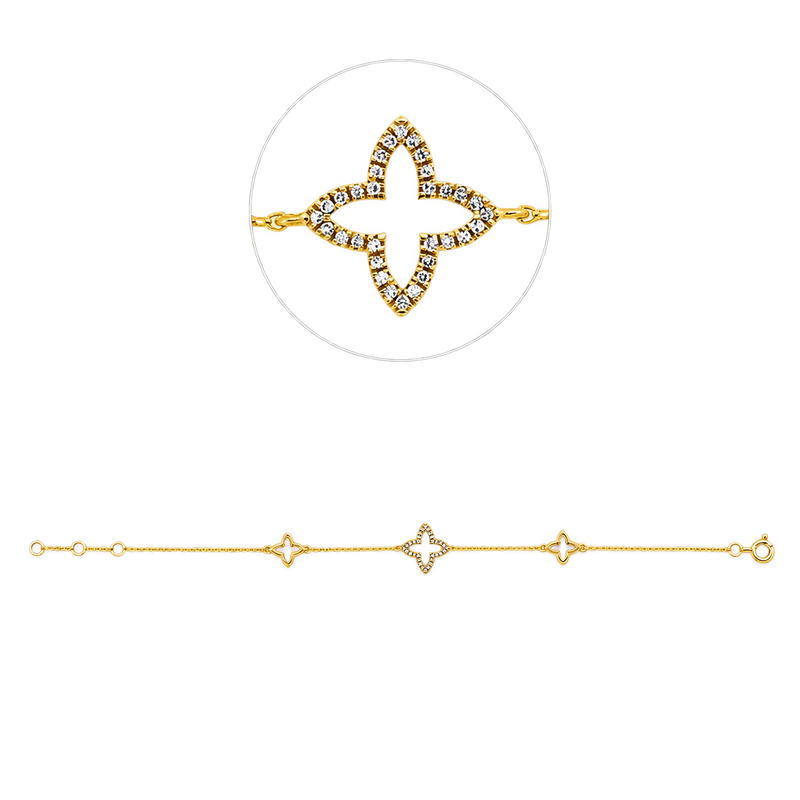 Diamantarmband Armband ÉTOILE in Gelbgold – Produktansicht | NÓIR Diamonds