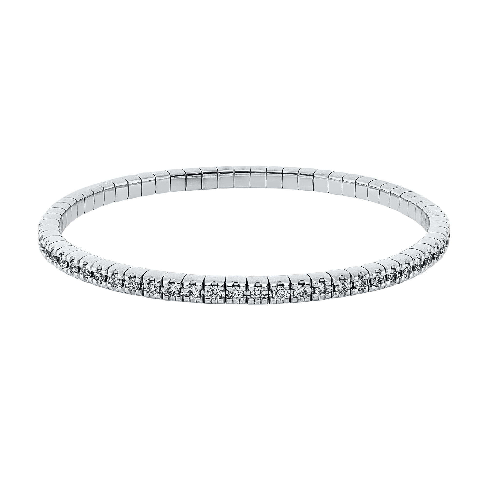 Armband 18 kt WG, Flex-Band, variabel, rhodinier