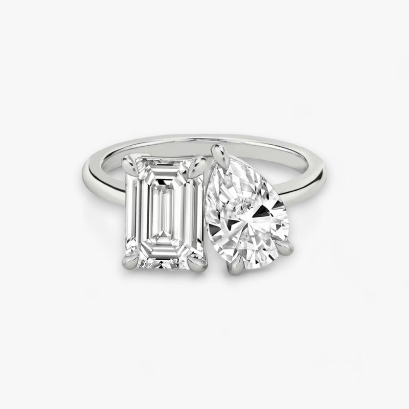 CHARME (Emerald + Drop White Gold without Pavé LABGROWN)