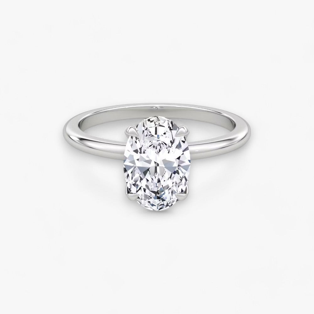 VITRA (Oval natürlicher Diamant Weissgold ohne Pave)