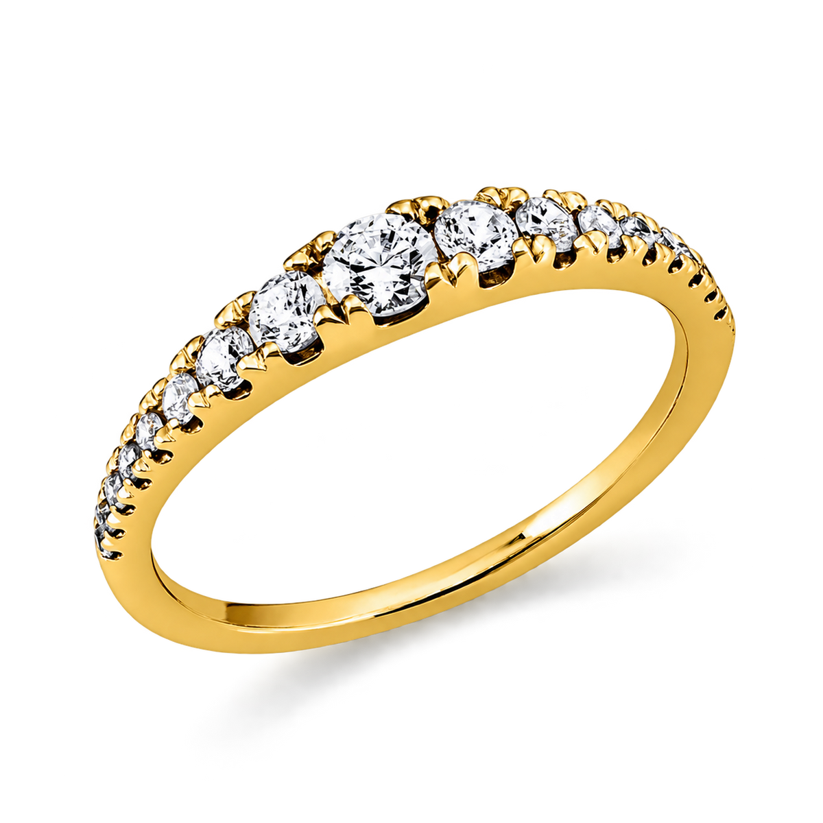 Diamantring Ring DÉGRADÉ in Gelbgold – Produktansicht | NÓIR Diamonds