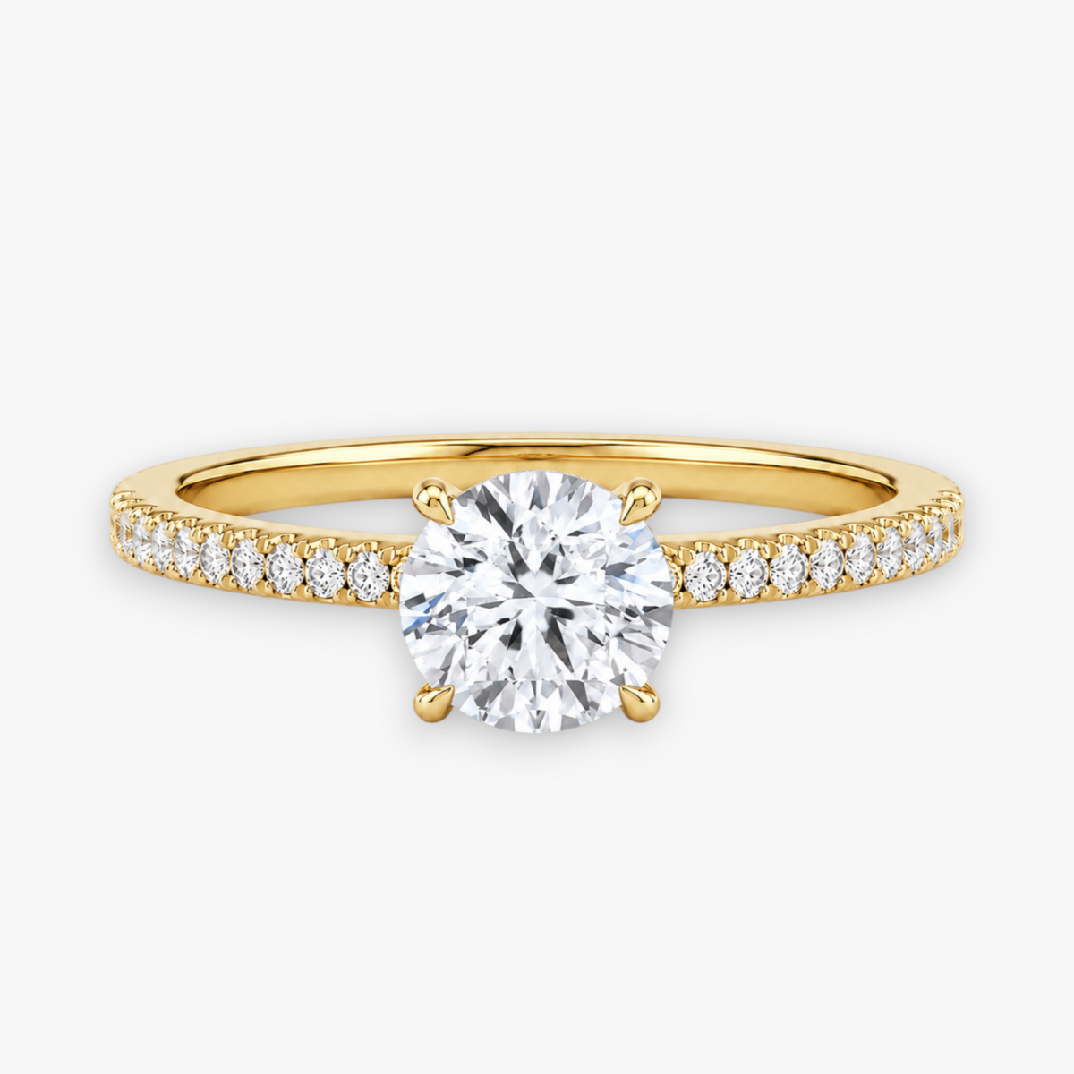 ÉCLAT (Rund Gelbgold mit Pave LABGROWN)
