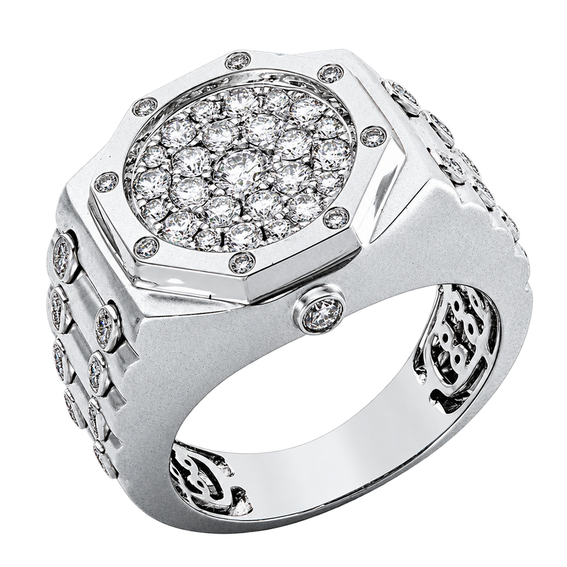 Siegelring Ring CHEVALIÈRE in Weißgold – Produktansicht | NÓIR Diamonds