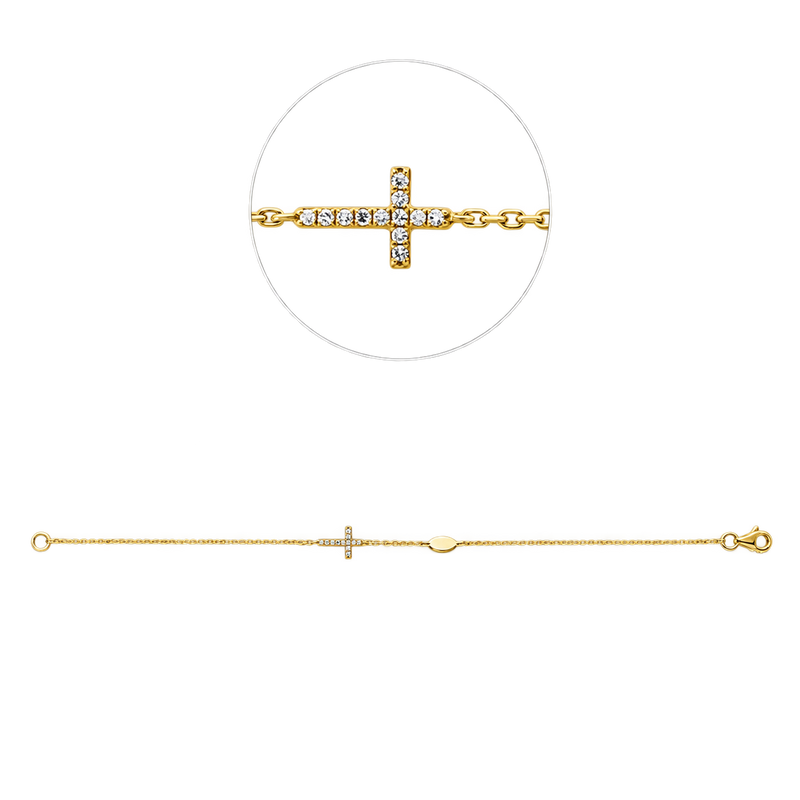 Diamantarmband Armband CROIX in Gelbgold – Produktansicht | NÓIR Diamonds