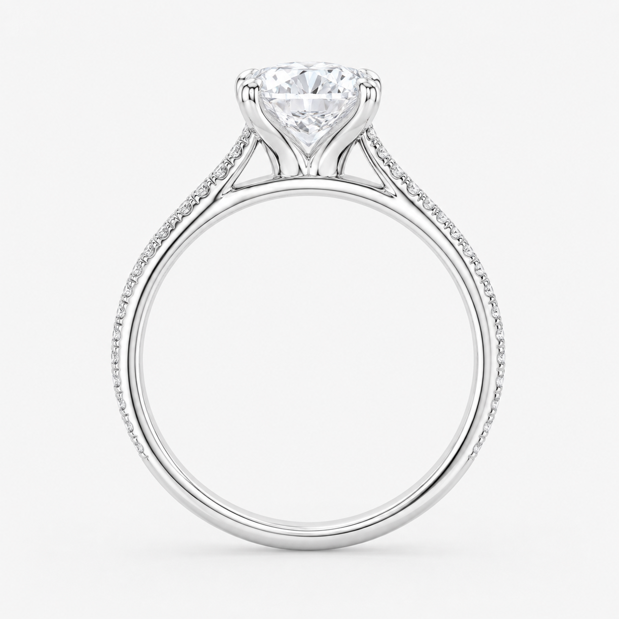ÉCLAT (Rund natürlicher Diamant Platin mit Pave)