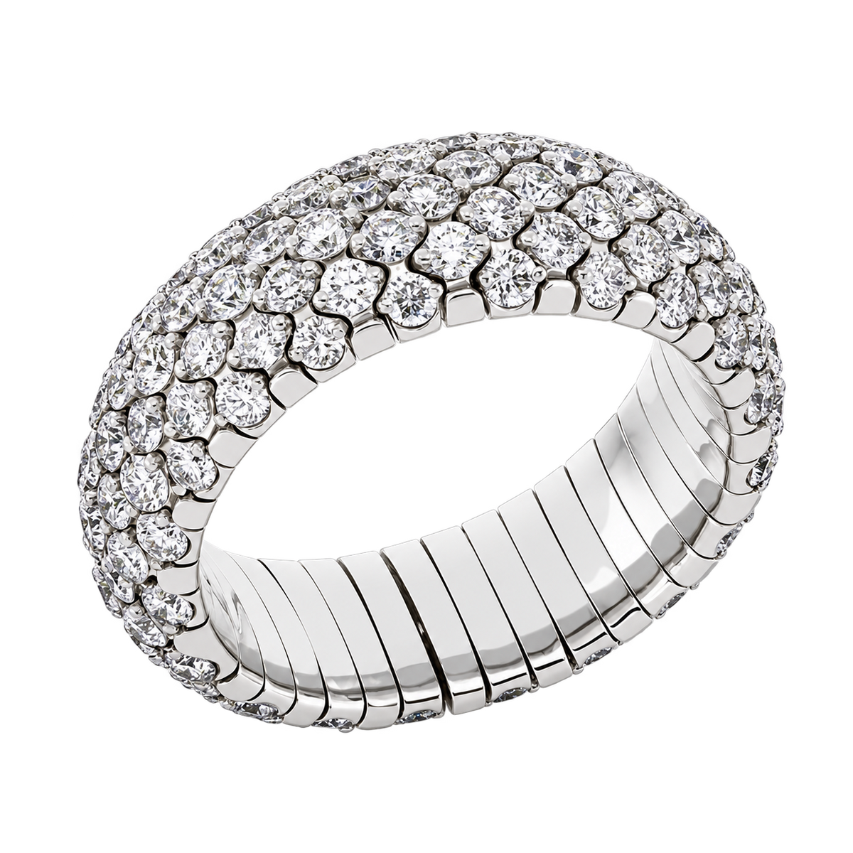 Ring FLEX Pavé in Weißgold – Produktansicht | NÓIR Diamonds