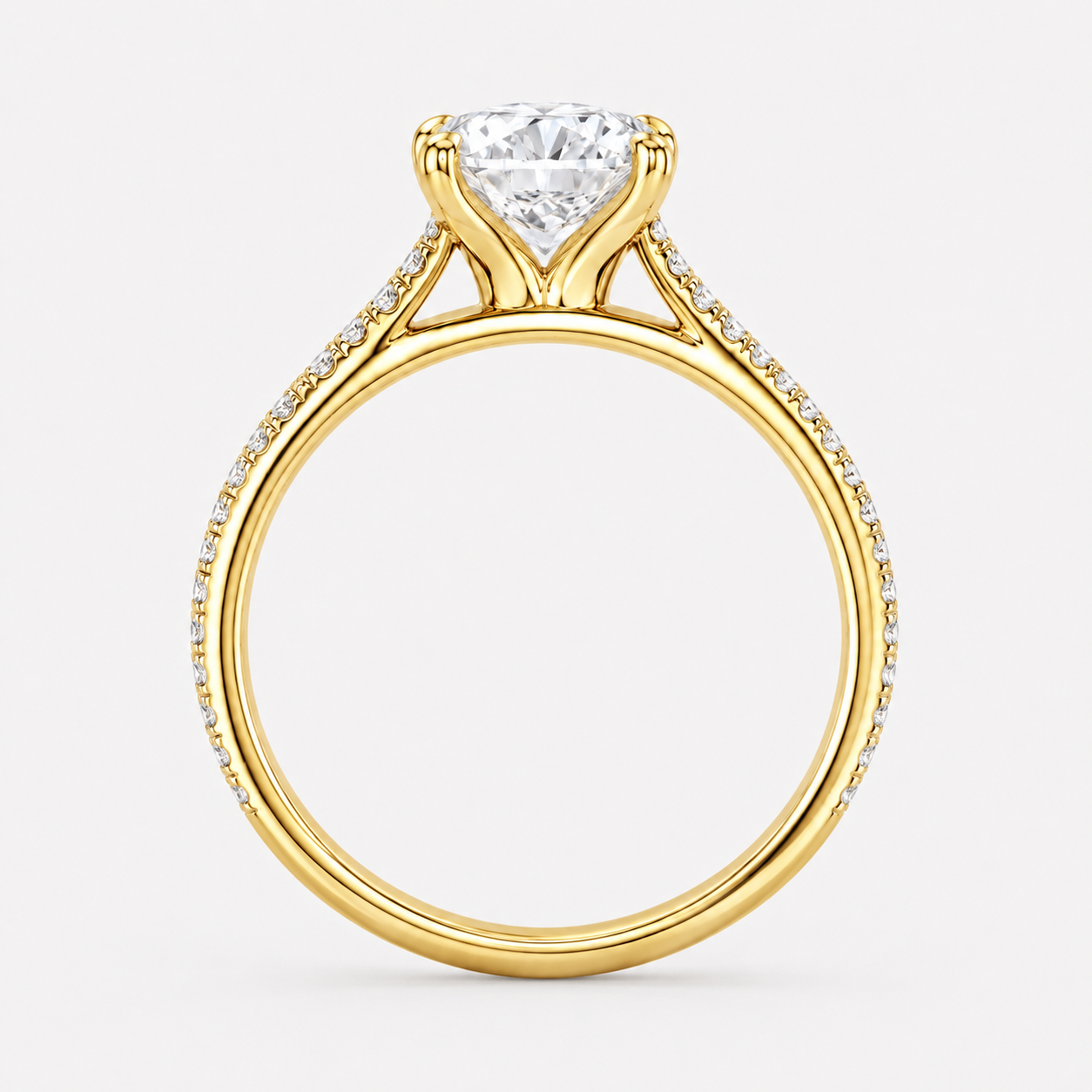 ÉCLAT (Rund Gelbgold mit Pave LABGROWN)