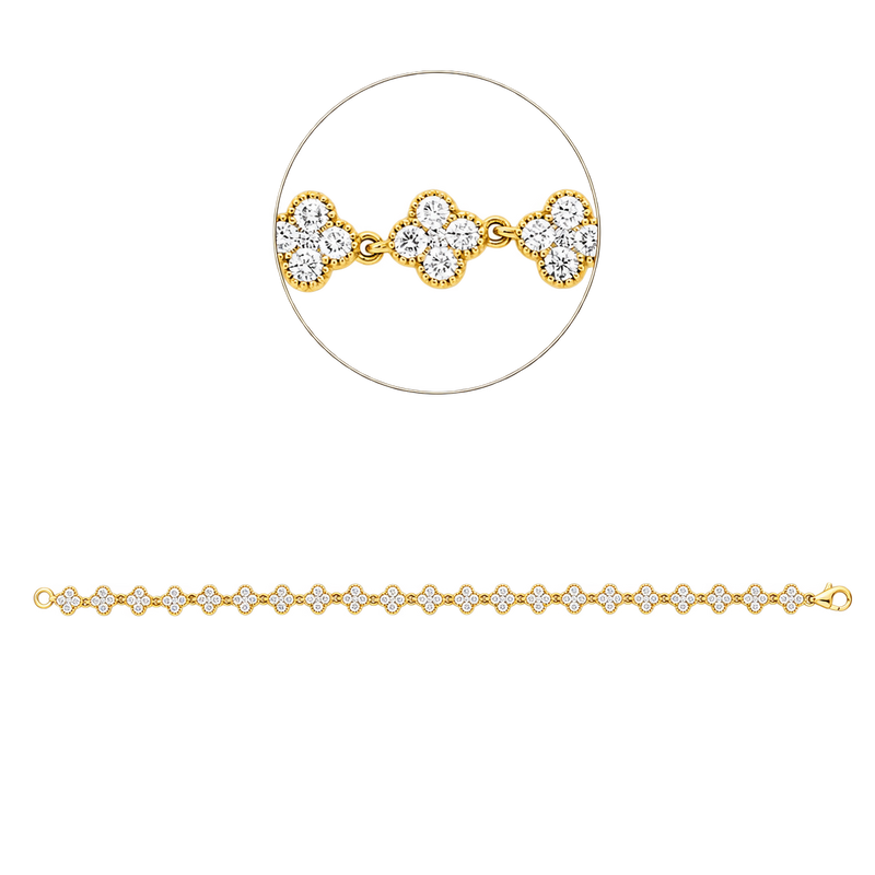 Illusion Armband TRÈFLE Ligne in Gelbgold – Produktansicht | NÓIR Diamonds