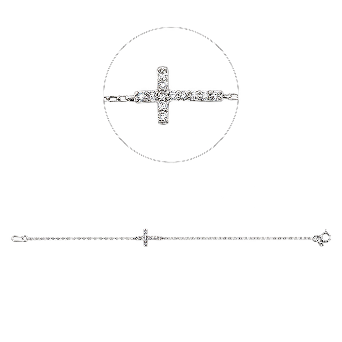 Diamantarmband Armband CROIX in Weißgold – Produktansicht | NÓIR Diamonds